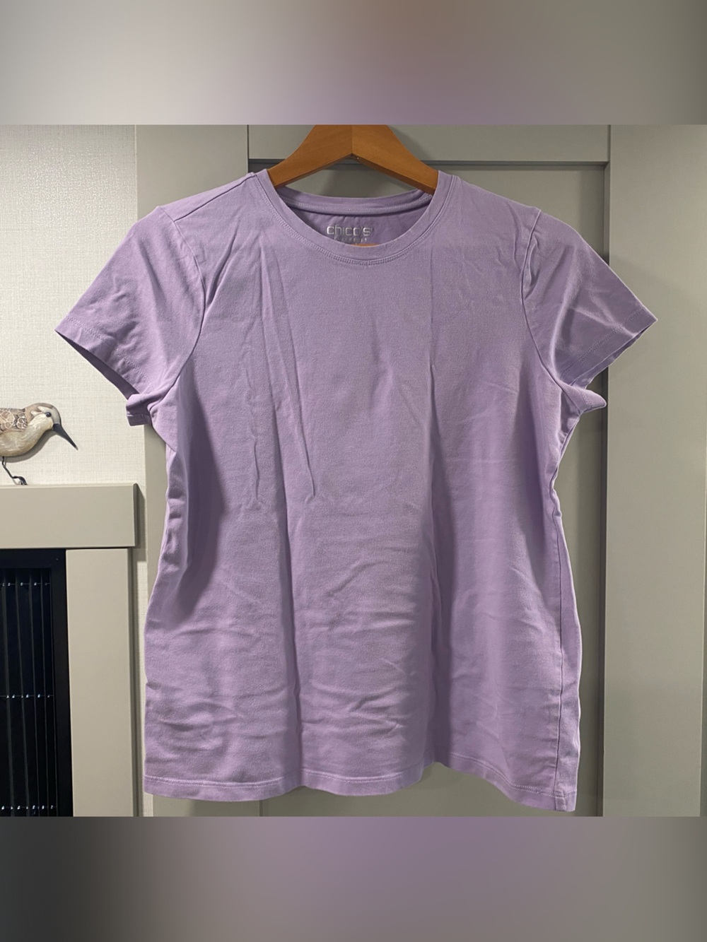 Chico's Lilac Crew Neck Short Sleeve Tee